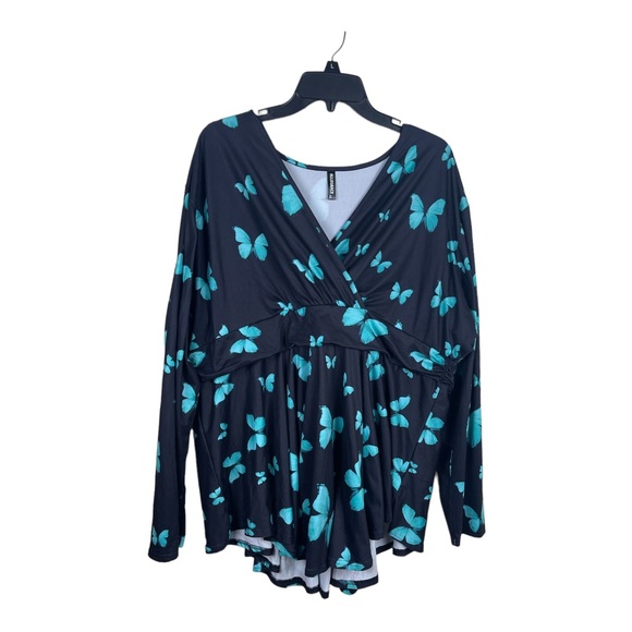 allegrace Tops - Allegrace Butterfly Print Wrap Top Size 4x